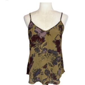 Wilfred 100% silk Floral Print Spaghetti Strap Top